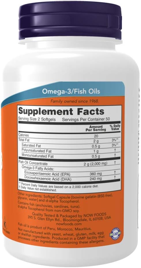NOW Foods Omega-3-100 Softgels
