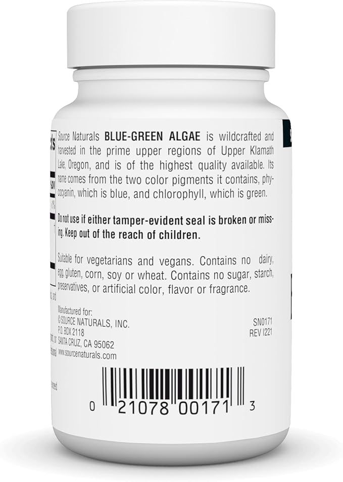 Source Naturals Blue-Green Algae from Klamath Lake* - 500 mg - 50 Tablets