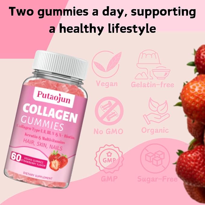 Collagen Gummies. Sugar Free 2500mg Hydrolyzed Collagen,15000mcg Boltin, 500mg Lrish 300mg Keratin,1500mcg Keratin,1500mcg Vitamin 180mg Vitamin 135mcg Vitamin 15mg Vitamin 15mg Zinc