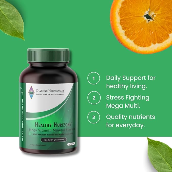 Diamond Healthy Horizons Multivitamin - Natural Multivitamin to Support Stress Relief and Provide Essential Nutrients - Daily Multivitamin for Men and Women - (90 Count)