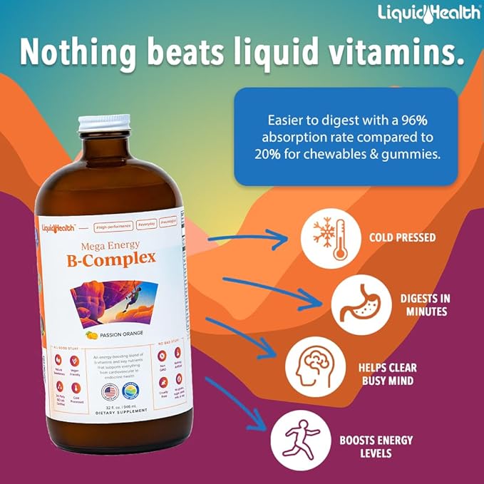 LIQUIDHEALTH 32 Oz B Complex Liquid 3 Pack