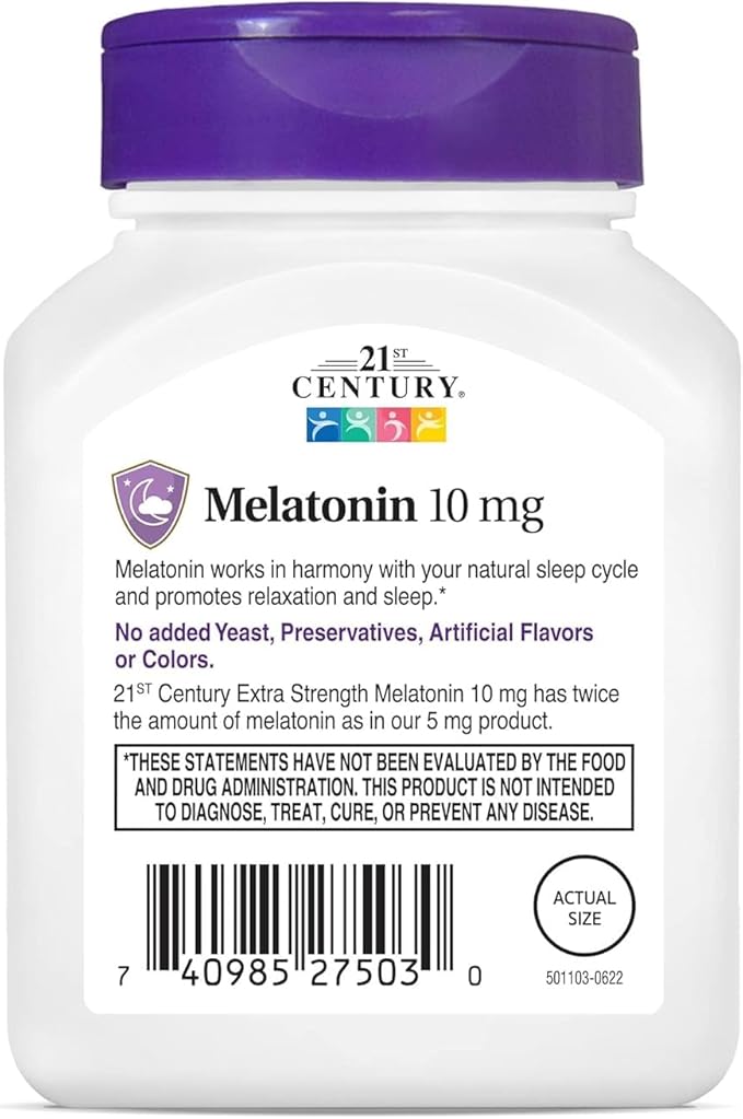21st Century, Melatonin Quick Dissolve Tablets 10 mg, 120 Count 2)