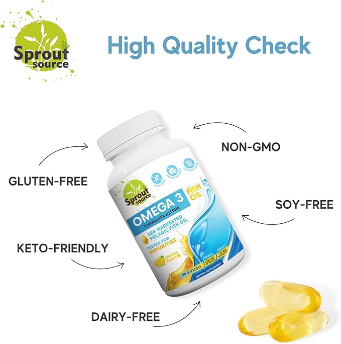 Sea-Harvested Pelagic Omega-3 Fish Oil 1200mg, 90-Day 90-Day Supply 90 Softgels