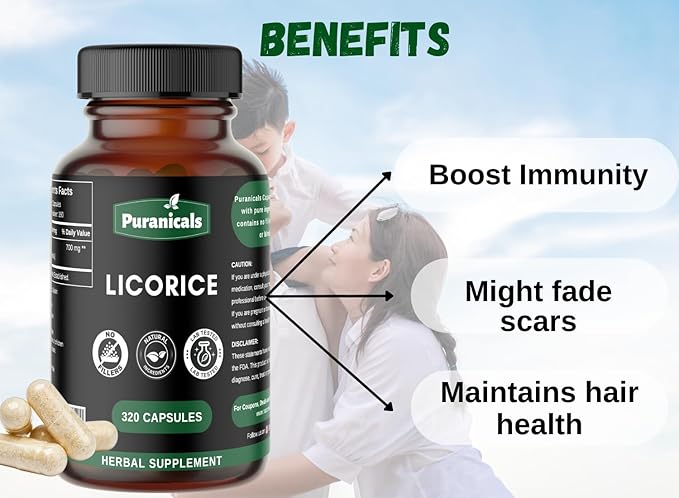 Licorice Premium 320 Capsules Non GMO 700 mg 100% Pure