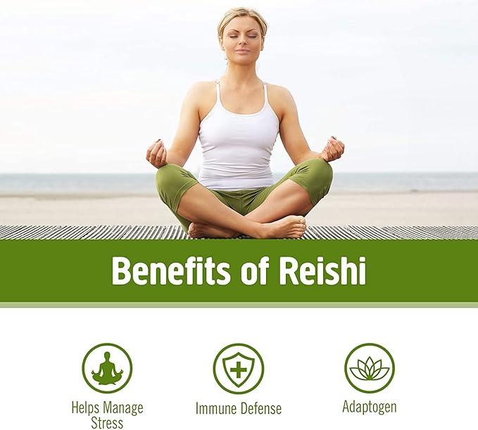 OM Mushroom Superfood Reishi Mushroom Capsules Supplement, Promotes Stress & Immune Support, 90 Count, 30 Days Supply