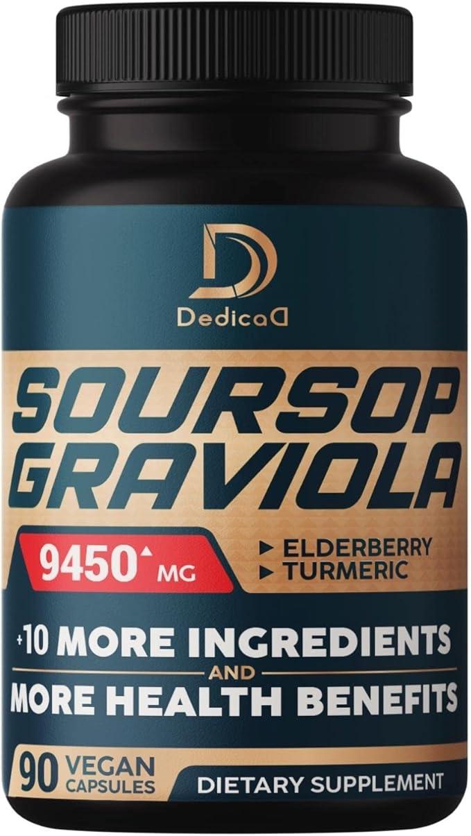 Soursop Graviola Capsules 3 Months 9450mg Per 11 Herbs 90 Vegan