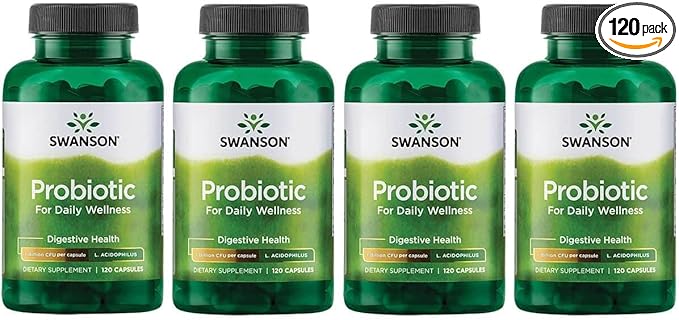 Swanson Probiotic - Digestive Health Supplement 1 Billion (120 Capsules) (4 Pack)