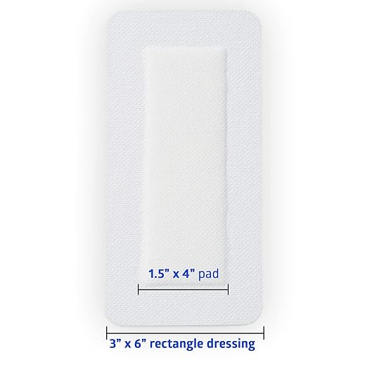 Medline Sterile Bordered Gauze, 3" x 6" with 1.5" x 4" Pad 15)