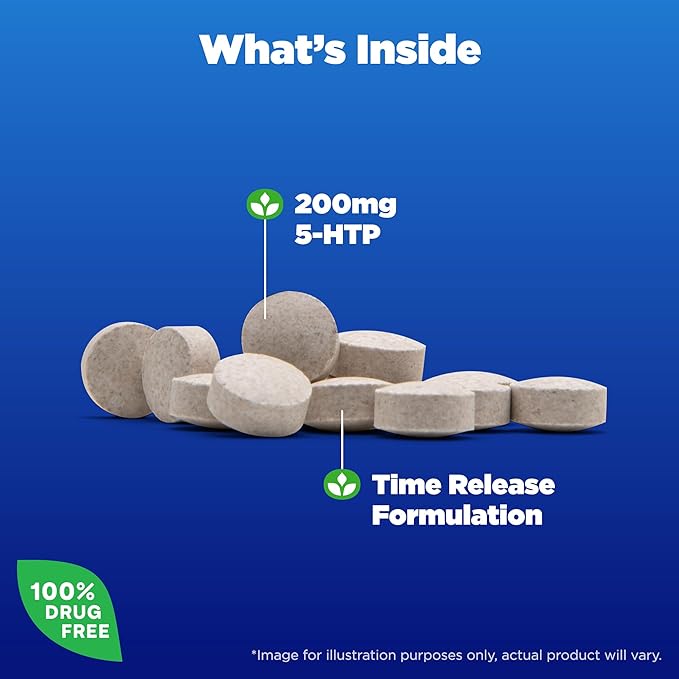 Natrol 5-HTP 200mg, Dietary Supplement Helps 60 Time 60 Day