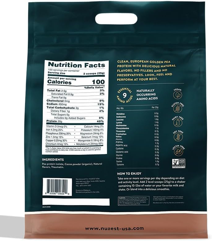 Nuzest - Pea Protein Powder - 100 Servings, 5.5 lb