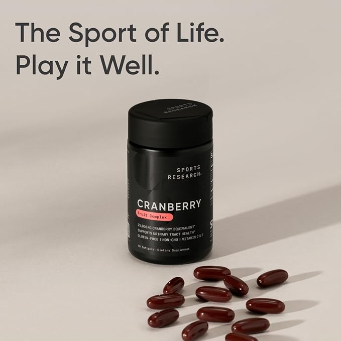 Sports Research Cranberry Fruit Complex Supplement 25,000mg of 90 Count