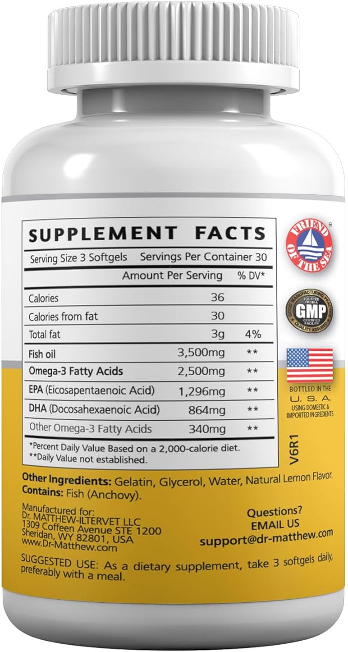 Omega 3 Fatty Acid Supplements. Burpless 3000mg High 3 Supplements 3 Capsules.