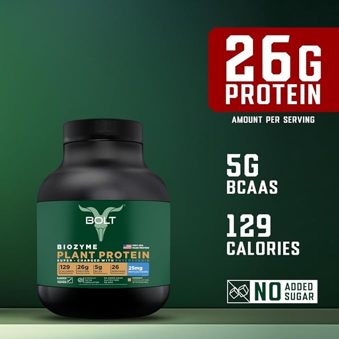 Bolt Biozyme Plant Protein 2Lb/32oz, 26 26 Servings