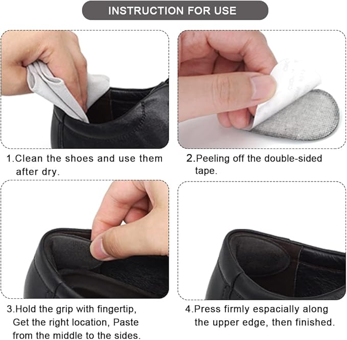 Dr. Foot Heel Grips for Men 2 Pairs+ 1 Shoe