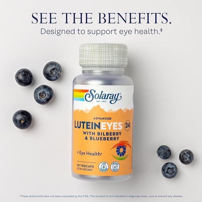 SOLARAY Advanced Lutein Eyes 24 mg 60-Day Guarantee, 60 Servings, 60 VegCaps