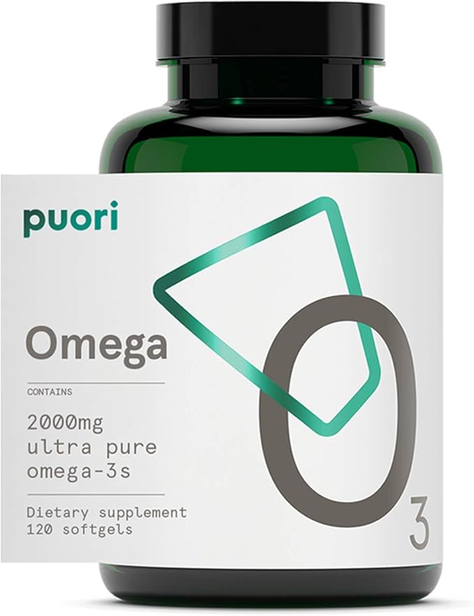 Puori Omega 3 Fish Oil 2000mg - 120 Softgels O3 - 2000mg EPA 1250mg DHA 500mg