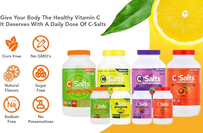 Buffered Vitamin C Powder: Organic Sugar-Free 26oz