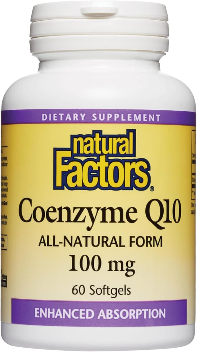 Natural Factors, Coenzyme Q10 100 mg, Q10 Supplement 100mg, 60 60 Count