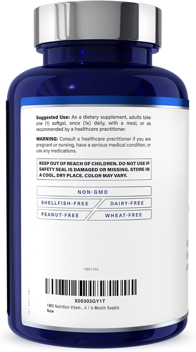 1MD Nutrition Vitamin D3 5000 IU Softgels 3-Month Supply