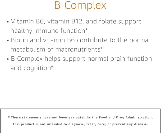Amazon Elements B Complex, High Potency, 83% Whole 65 Capsules, 2 month