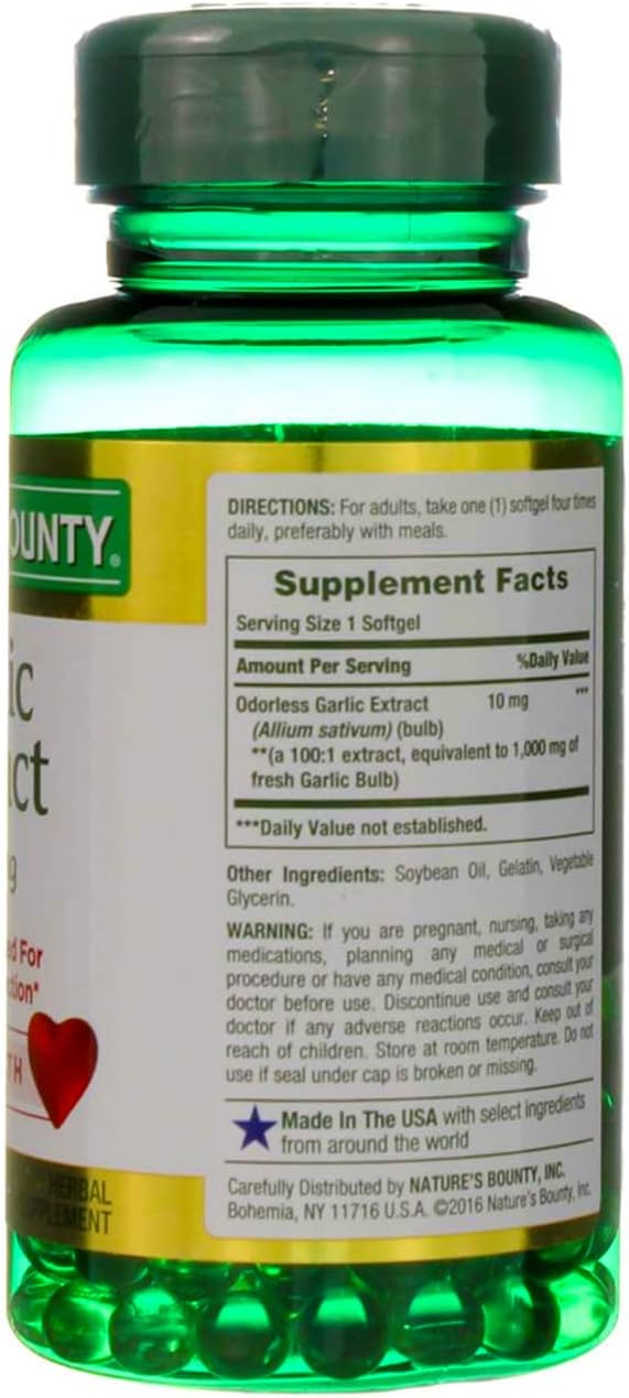 Nature's Bounty Garlic Extract 1000 mg 100 ea 2)
