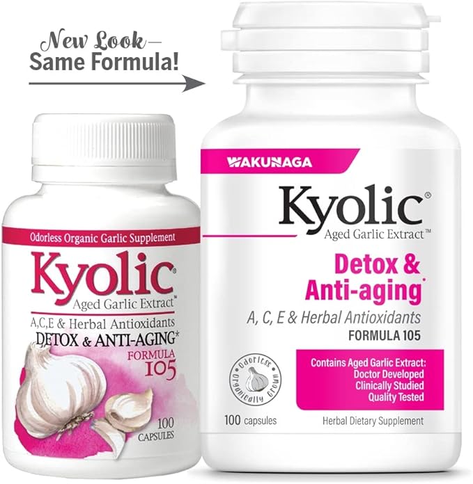 Kyolic Aged Garlic Extract Formula 105, 100 Capsules