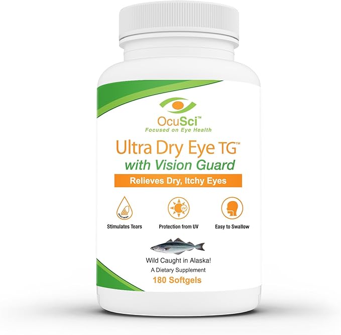 Formulated for Dry Eyes Mini-softgels of Omega-3, Black B12 and D3 (2 (2 Month (180 mini