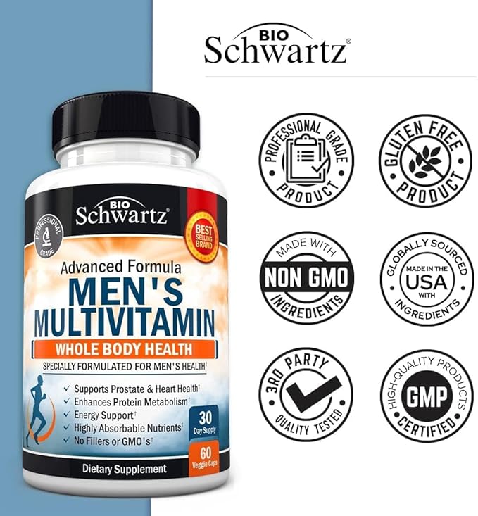 Men's Multivitamin with Vitamin C A D3 E -60 Ct