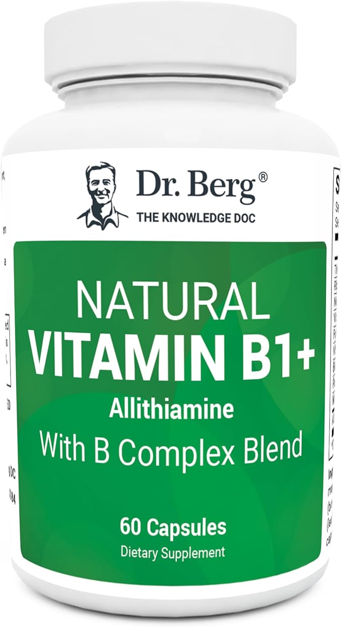 Dr. Berg Natural Vitamin B1 B6 B12 Complex B1 Supplement 8 Essential 60 Capsules