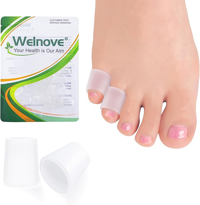 Welnove Pinky Toe Sleeves Protectors 12-Pack Aloe