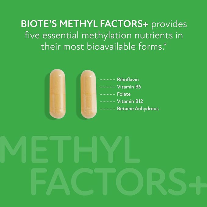 Biote Nutraceuticals - Methyl Factors+ - Circulation + Mood (90 Capsules)