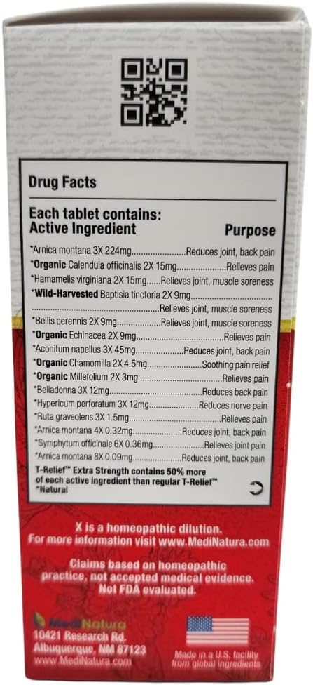 T-Relief Extra-Strength Arnica +12 Natural Relieving Actives for Back Pain Joint Soreness Muscle Aches & Stiffness, Whole Body Fast-Acting Relief for Women & Men - 100 Tablets (2 Pack)