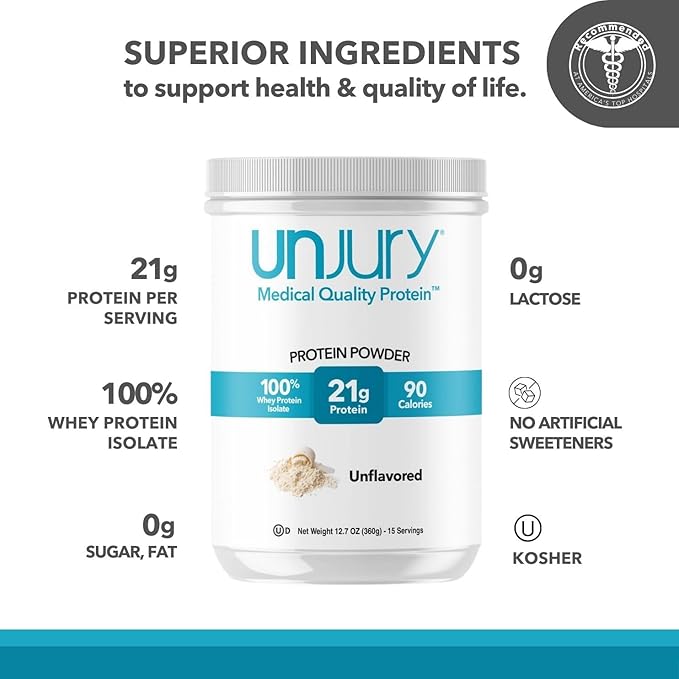 Unflavored Whey Protein Powder 21g 100% 100% Whey 15 Servings