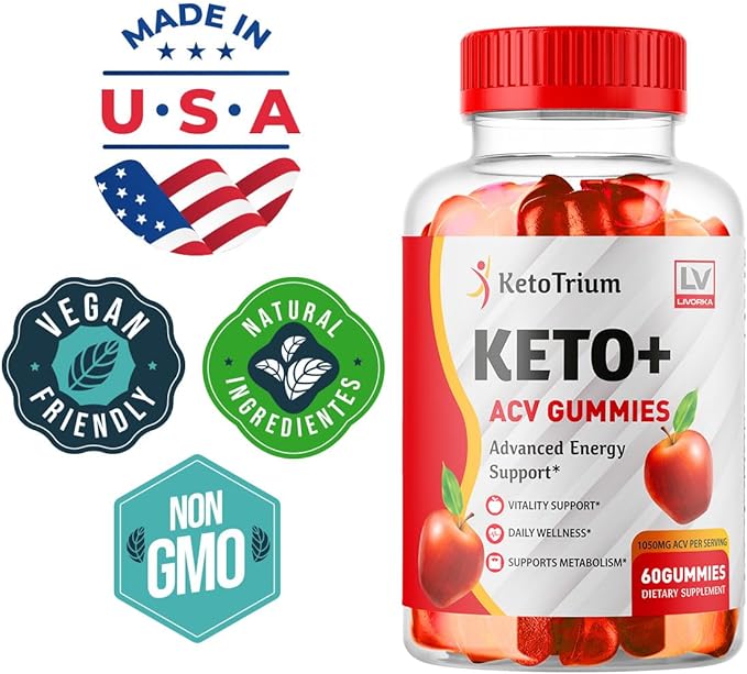 Keto Trium Keto ACV Gummies Advanced Formula, 60 Gummies for 1 Month