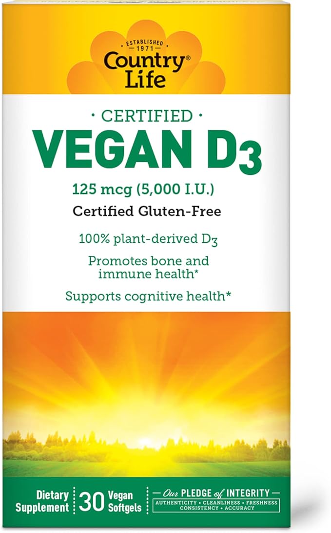 Country Life Vegan D3, 30 Count