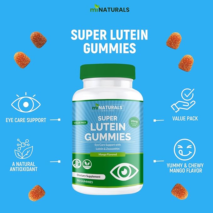 Super Lutein 20mg Plus Zeaxanthin Supplements Gummies 90ct, 45 45 Day