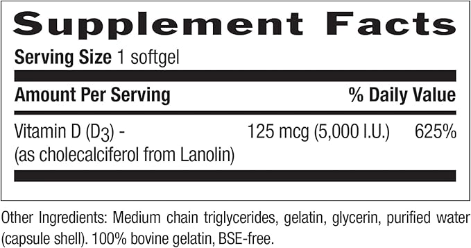 COUNTRY LIFE Vitamin D3 5000 IU, 60 CT