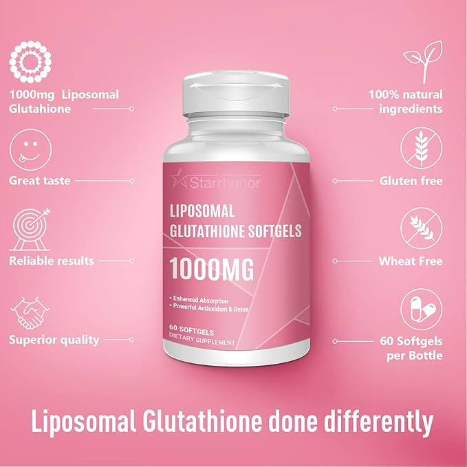 Liposomal Glutathione Softgels 1500MG, Reduced Glutathione 360 Softgels