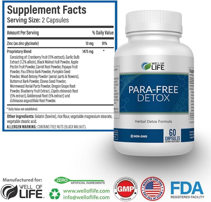 para-Free Detox: Immune Support & Natural 90 V