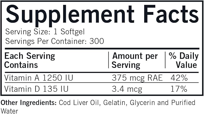 Kirkman - Cod Liver Oil 300 Softgels
