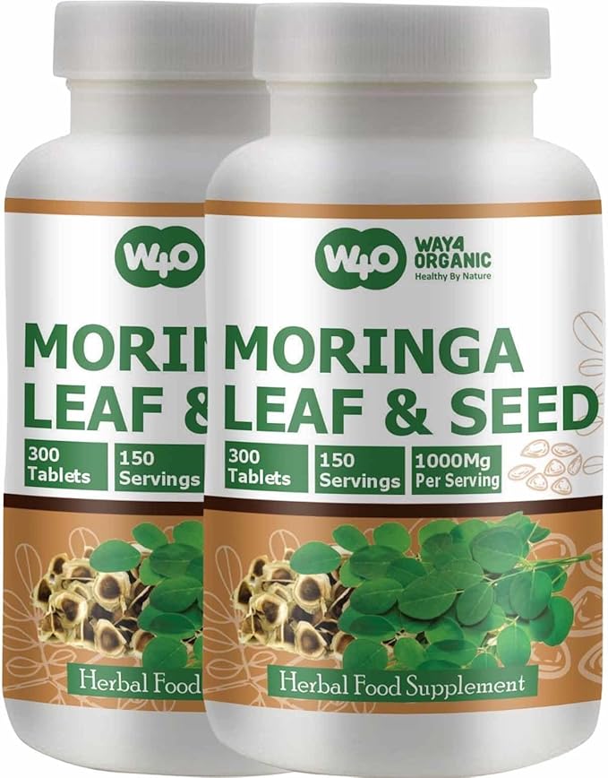 Moringa Oleifera Leaf and Seed Powder (80:20) Ratio 300 Pills(Tablets), 150 Servings, 1000 mg. 2.