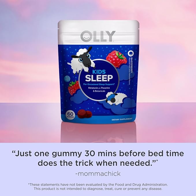 OLLY Kids Sleep Gummy, 0.5mg Melatonin, 60 Count