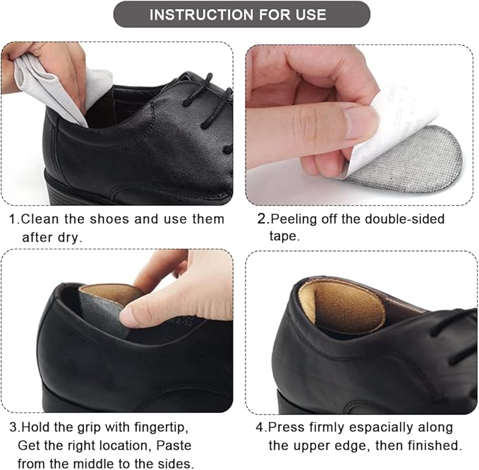 Dr.Foot Heel Grips for Men and 2pairs(Brown)