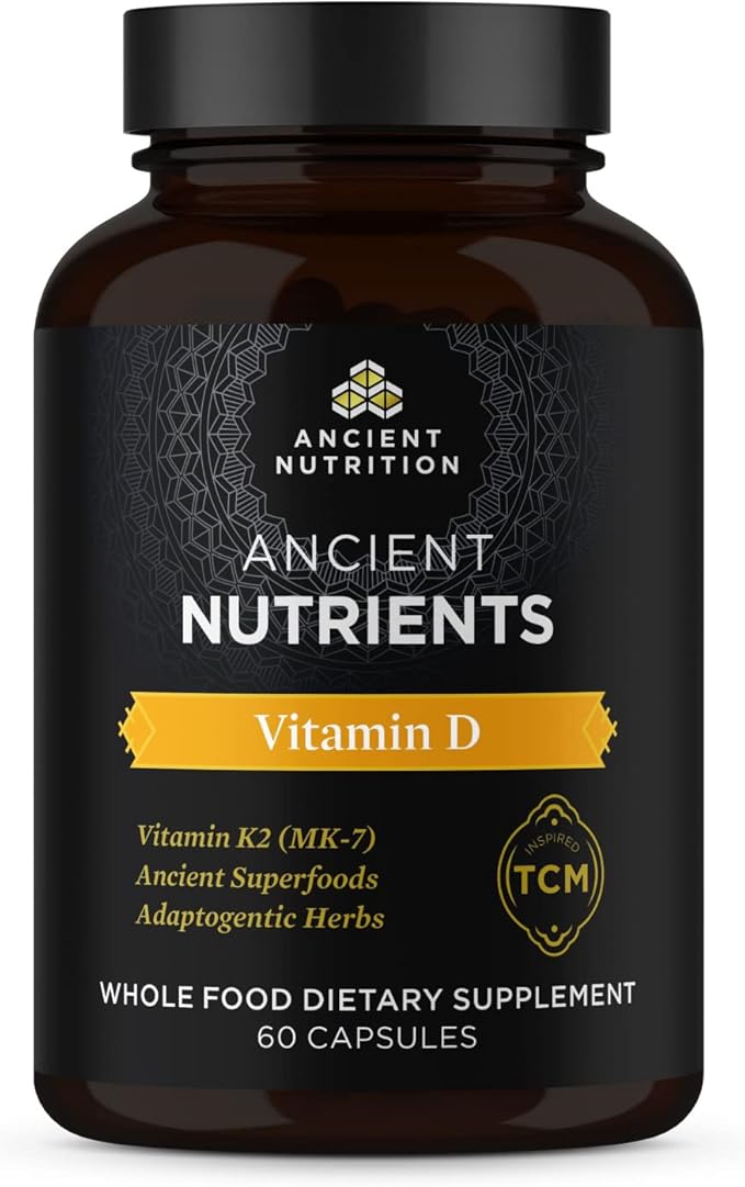Vitamin D Supplement by Ancient Nutrition, 5,000 IU 60 Capsules