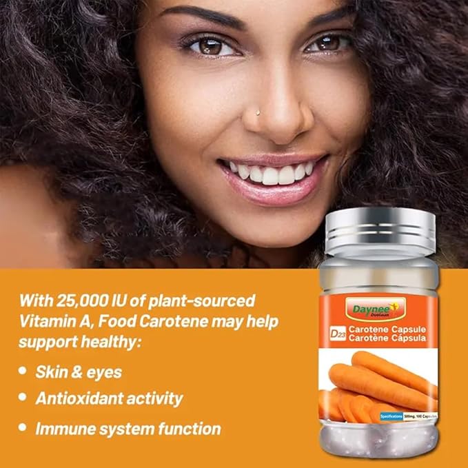 AIHIYO Carotene Soft Capsule, 500mg Beta 25000 IU, 100 Count