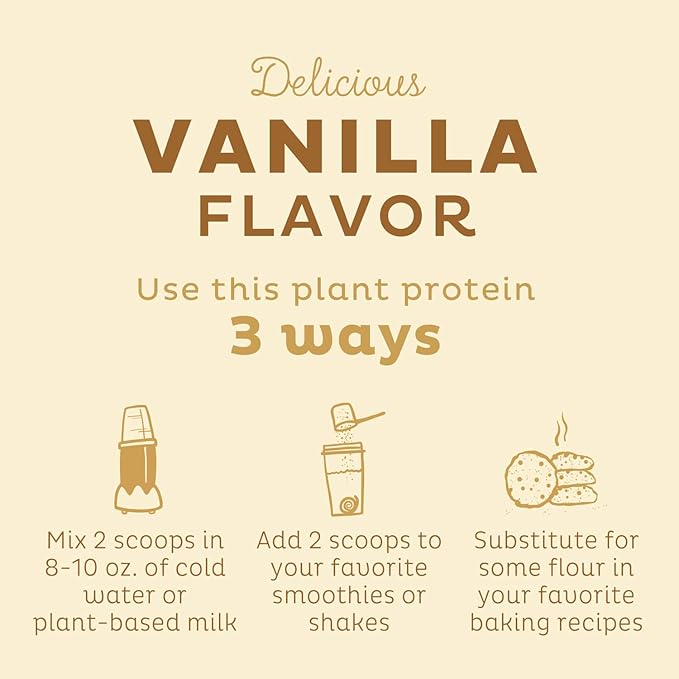 KOS Plant Based Protein Powder, Vanilla 10 Servings