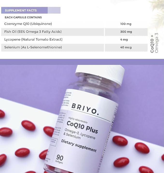 Highly absorbable CoQ10 100 mg Plus Omega-3 with (90 softgels)