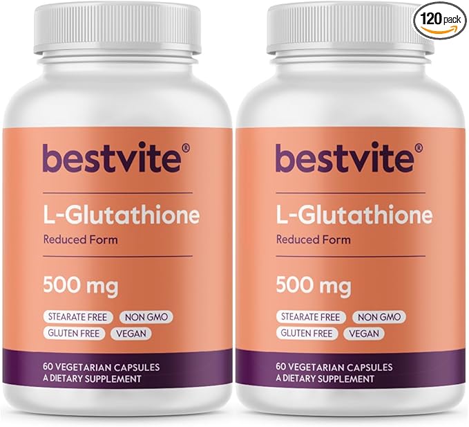 L-Glutathione 500mg (120 Vegetarian Capsules) (60 2) -