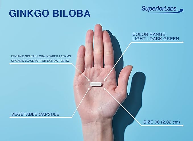 Superior Labs - Organic Ginkgo Biloba 1200mg, 120 120 Vegetable