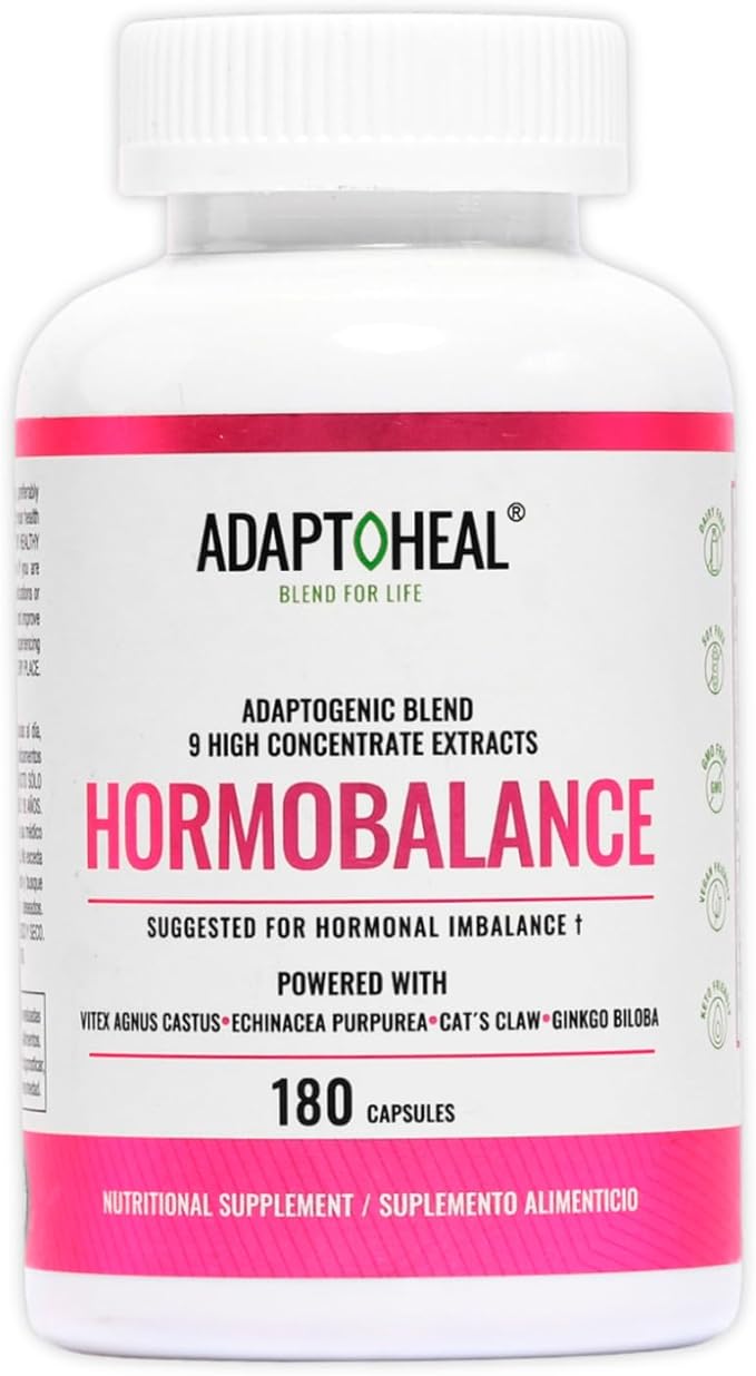 Hormone Balance for Women - Adaptogens Supplement - Vitex, Ginseng and Cat’s Claw – Vegan, Gluten and Dairy Free (180 Capsules / 700 mg)